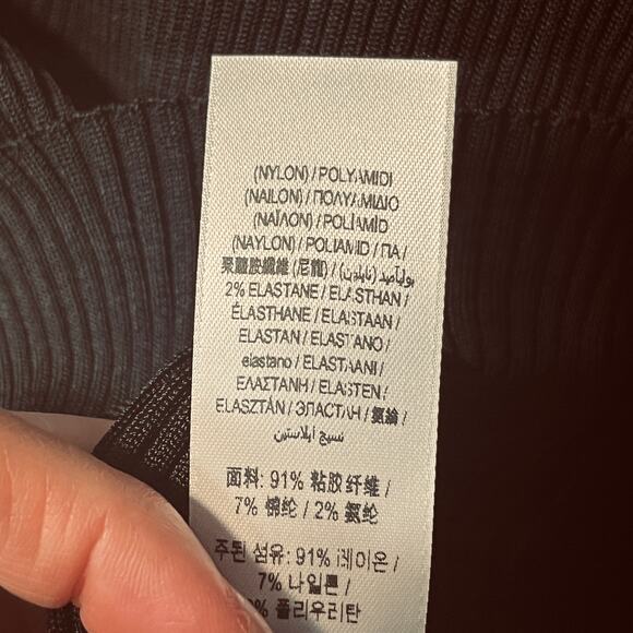 VTG Burberry Cut Out Turtleneck Black Ribbed Knit Stretchy Minimalist Office S - Picture 11 of 12